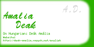 amalia deak business card
