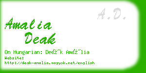 amalia deak business card